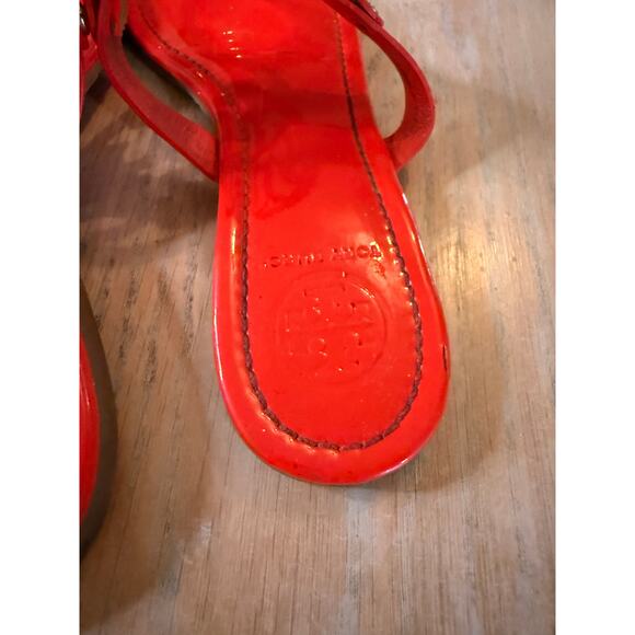Tory Burch patent leather miller thong sandal in blazing red size 9 - Picture 6 of 12